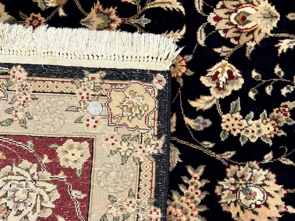 Sino Persian Rug 8x10, Black and Red, Floral Allover
