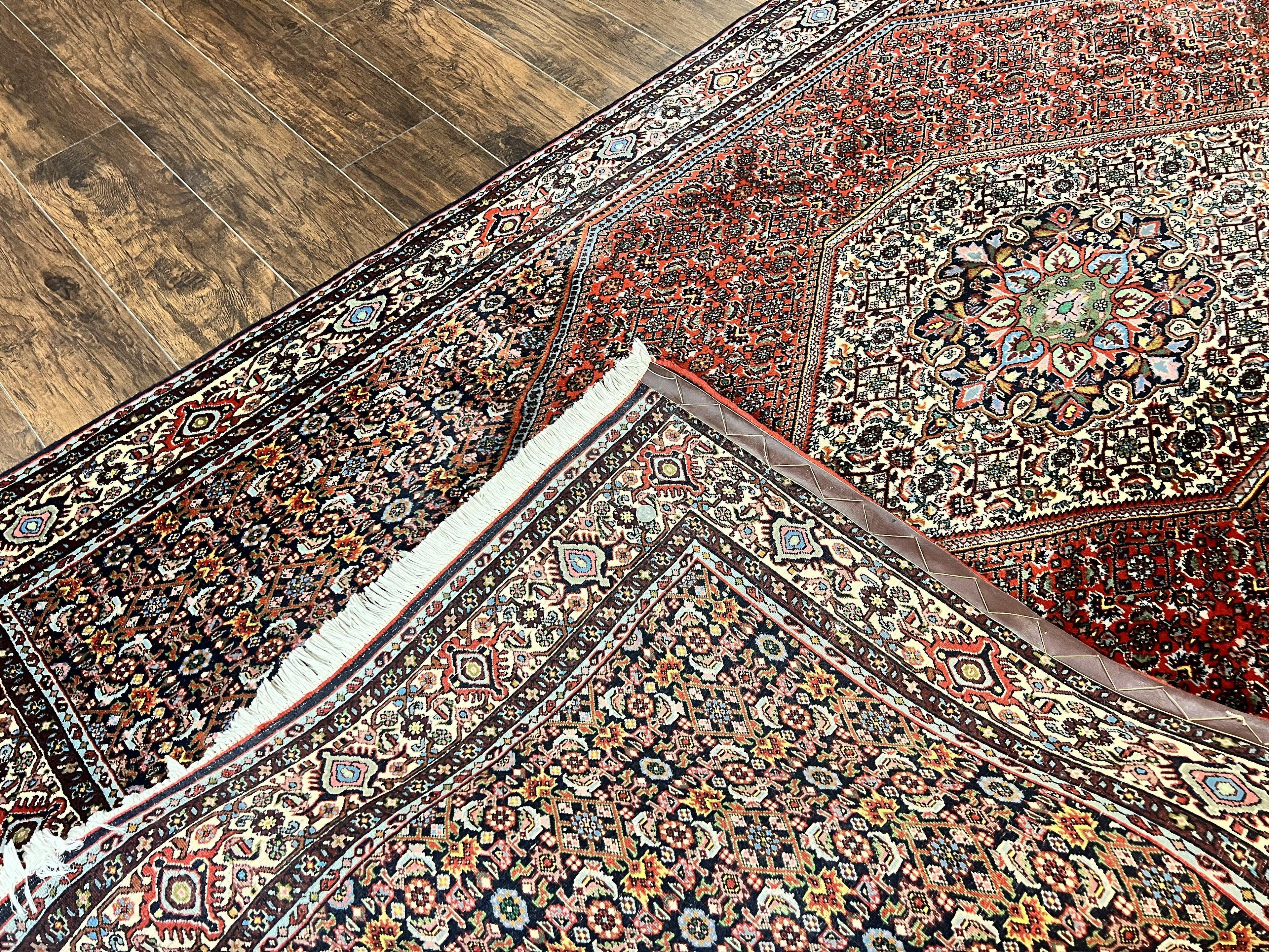 Persian Bidjar Rug 5x10, Wool Hand Knotted Vintage Carpet, Highly Detailed, Mahi Herati Pattern, 5 x 10 Oriental Rug