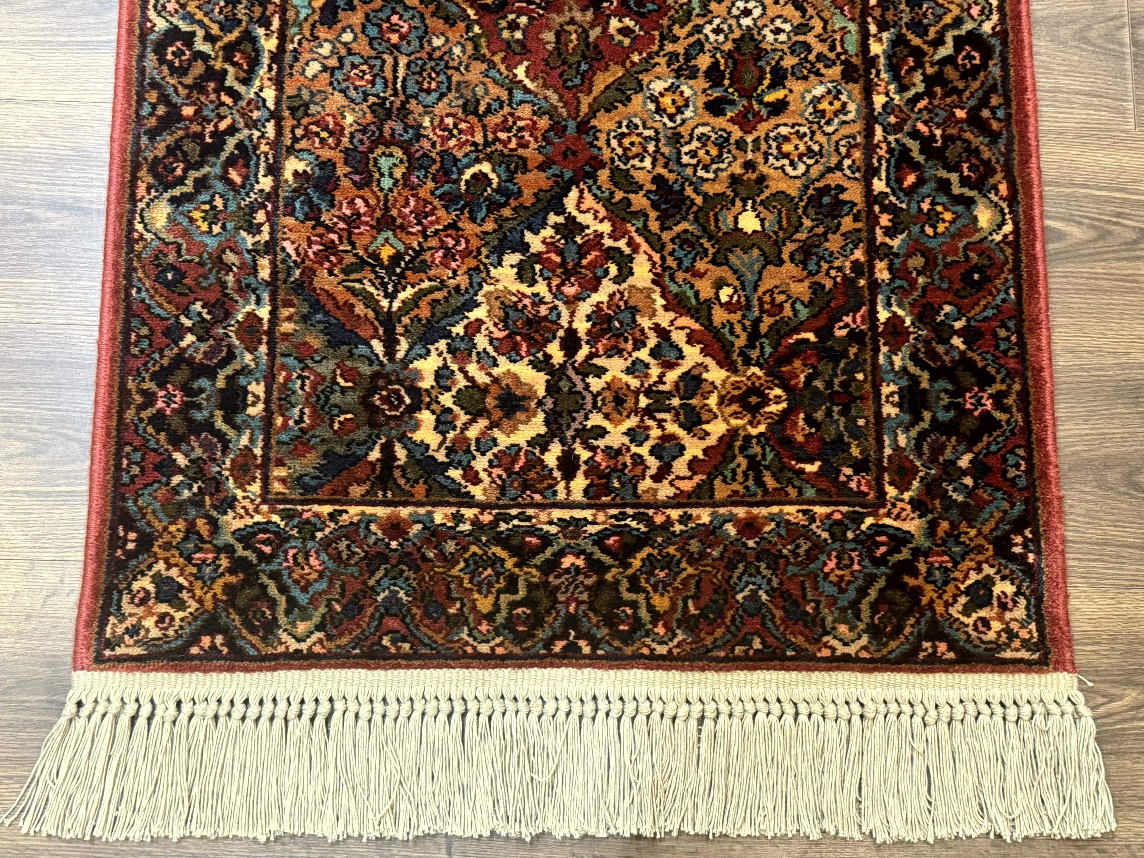 Karastan Rug 2.6 x 4 Multicolor Panel Kirman #717, Original 700 Series, Wool Pile Discontinued