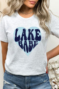 Lake Babe in Heart Water Vacation Graphic Tee T-Shirt
