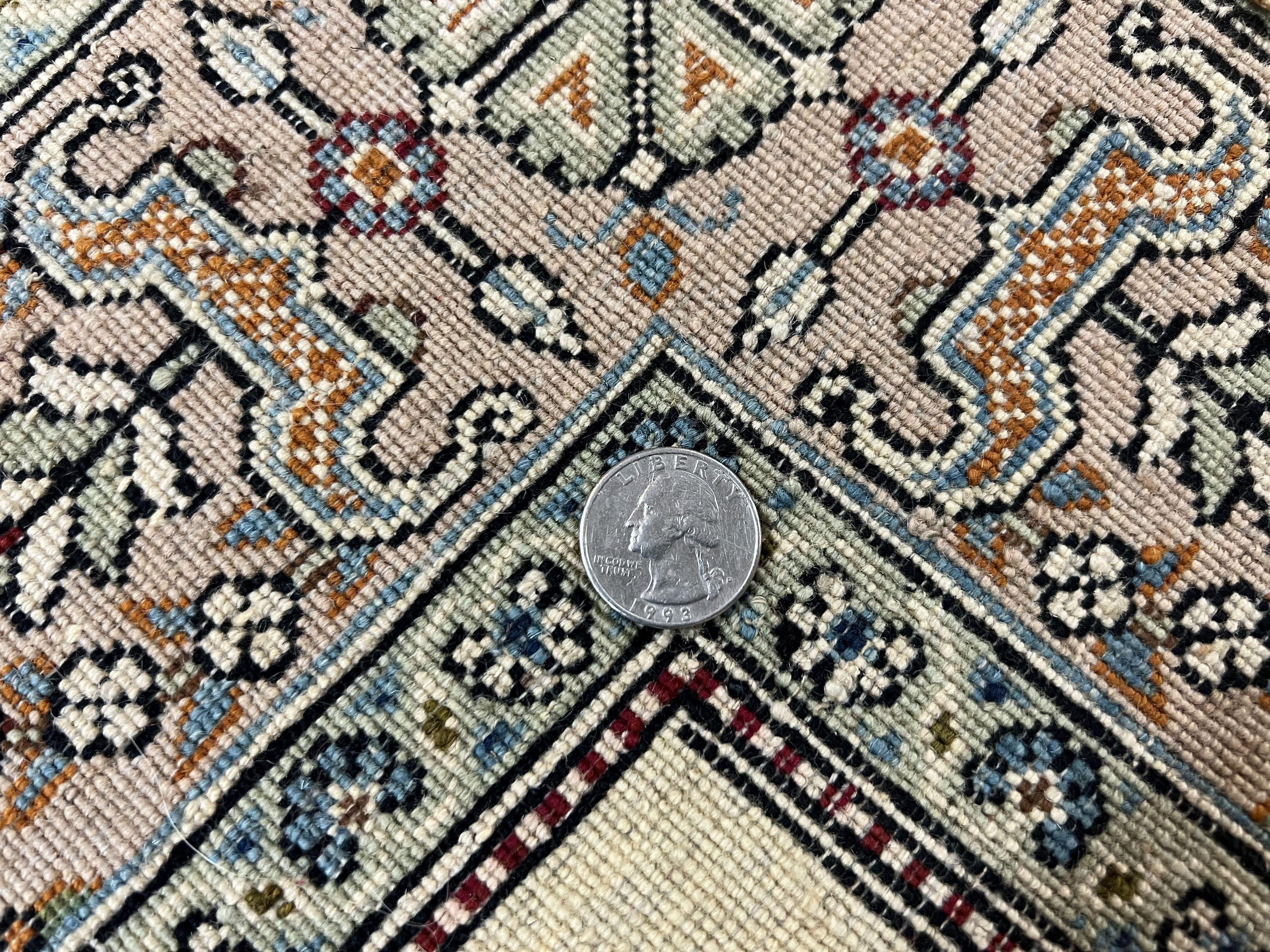 Vintage Persian Qum Pictorial Rug 5x7 - Wool & Silk