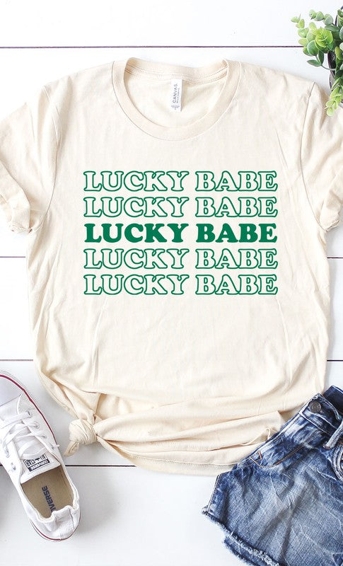 Retro Lucky Babe Graphic Tee T-Shirt