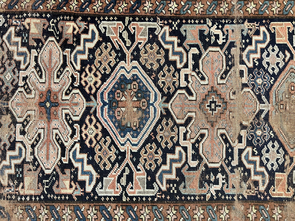 Antique Persian Tribal Runner Rug 4.6 x 9.8, Kurdish Runner, Rug for Hallway or Kitchen, 1920s Carpet, Wool Handmade Rug