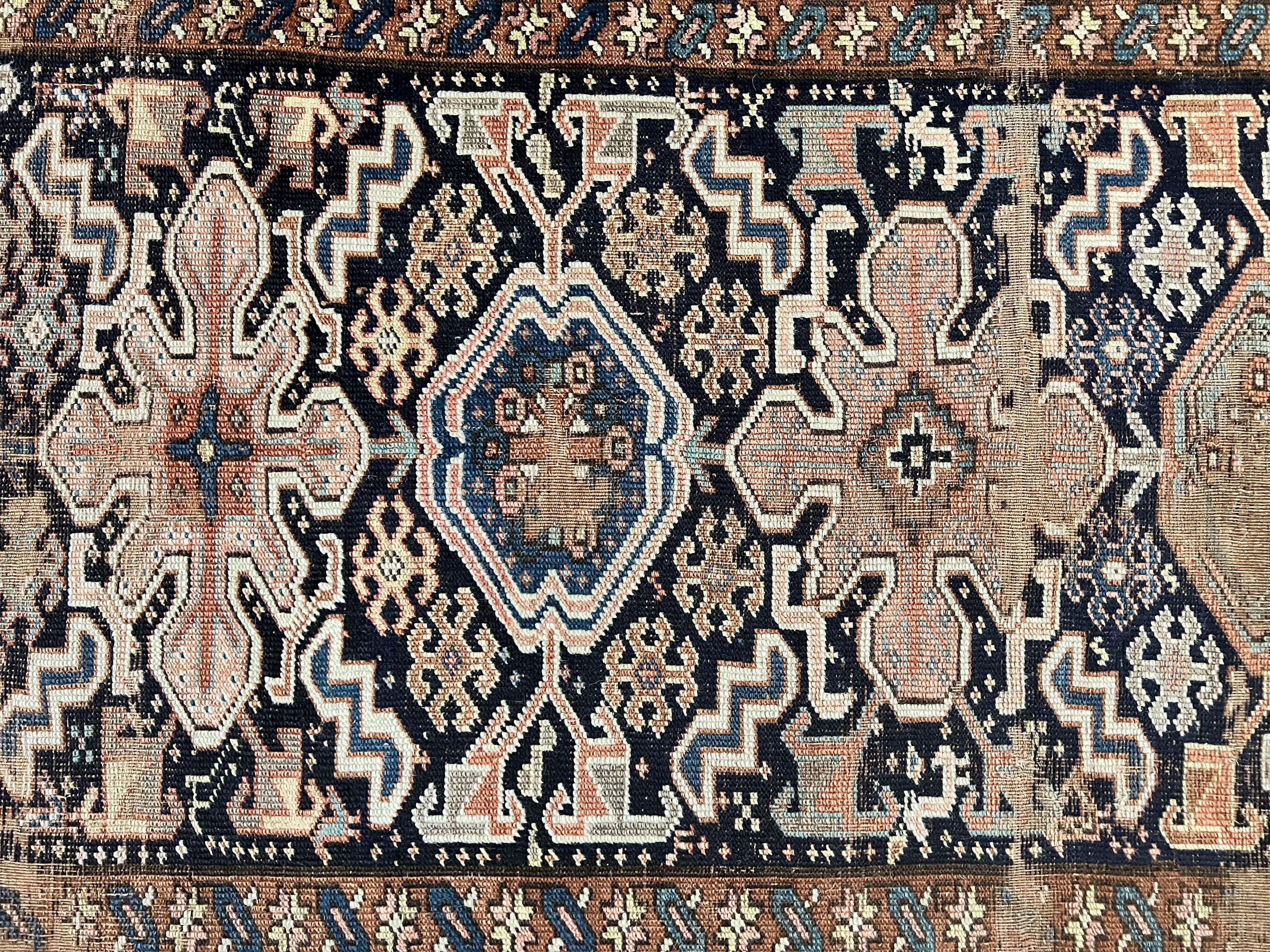 Antique Persian Tribal Runner Rug 4.6 x 9.8, Kurdish Runner, Rug for Hallway or Kitchen, 1920s Carpet, Wool Handmade Rug