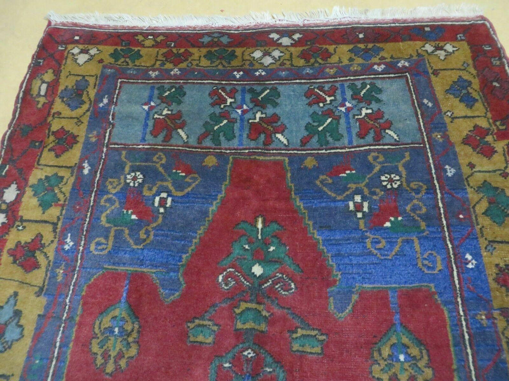 4' X 8' Vintage Handmade Turkish Kazak Pattern Wool Rug Carpet Nice # 105