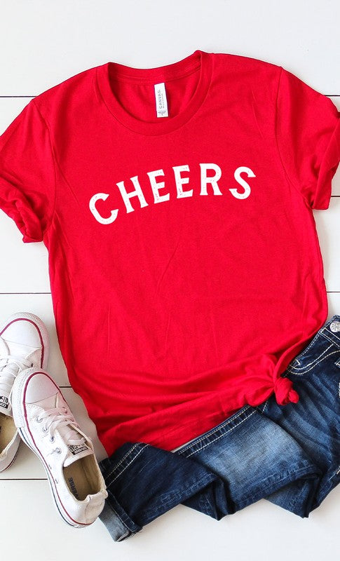 Distressed Cheers Graphic Tee T-Shirt PLUS