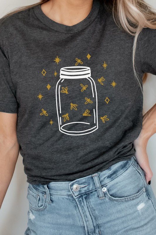 Fireflies in a Jar Glow Summer Nights Graphic Tee T-Shirt