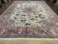 8.8 x 12 Karastan Ivory Hunting Rug #751, Vintage Wool Discontinued Original 700 Series, Rare