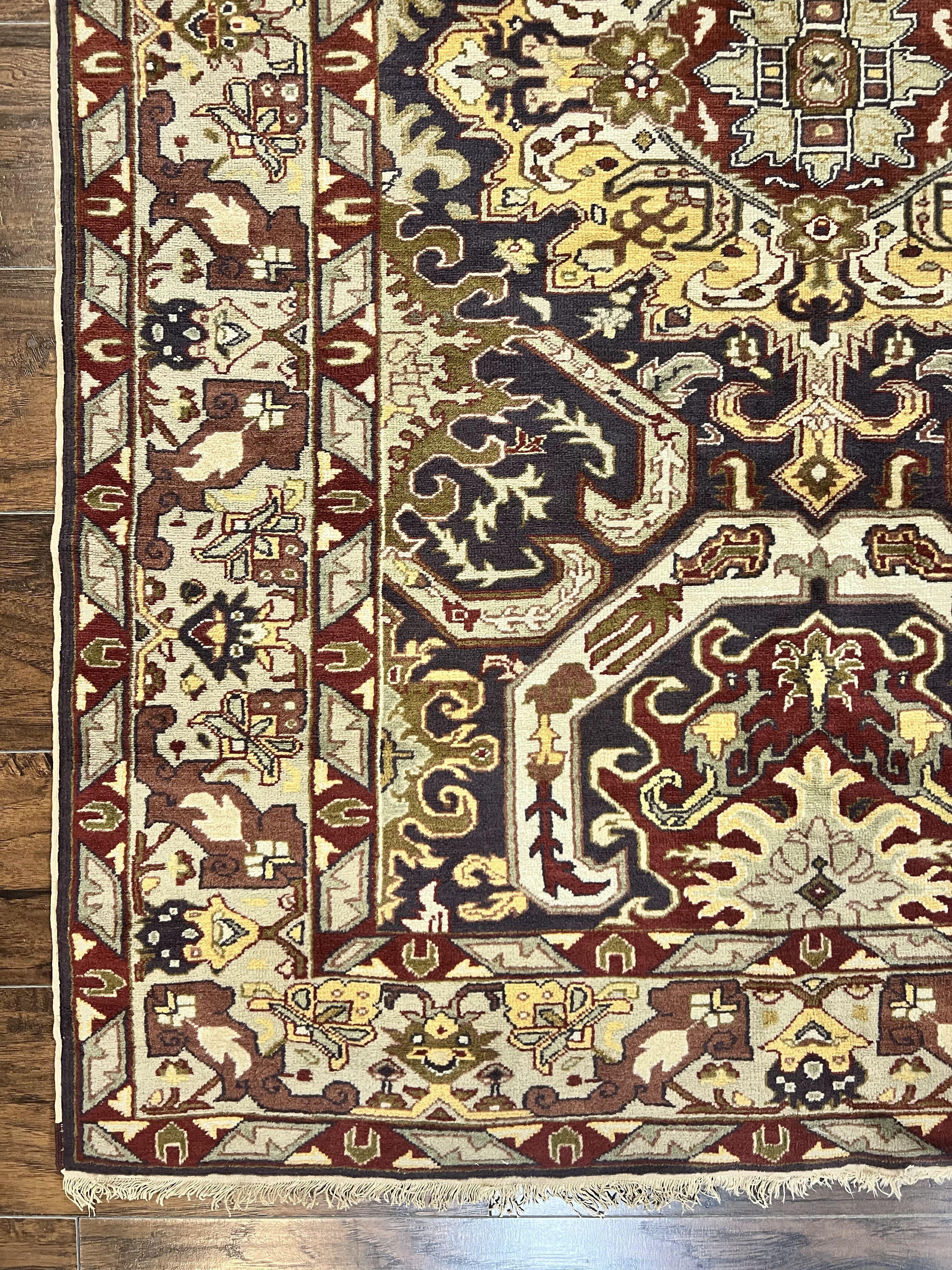 Antique Caucasian Rug, Kuba Seychour Rug, Handmade Wool Oriental Carpet, Azerbaijan Rug