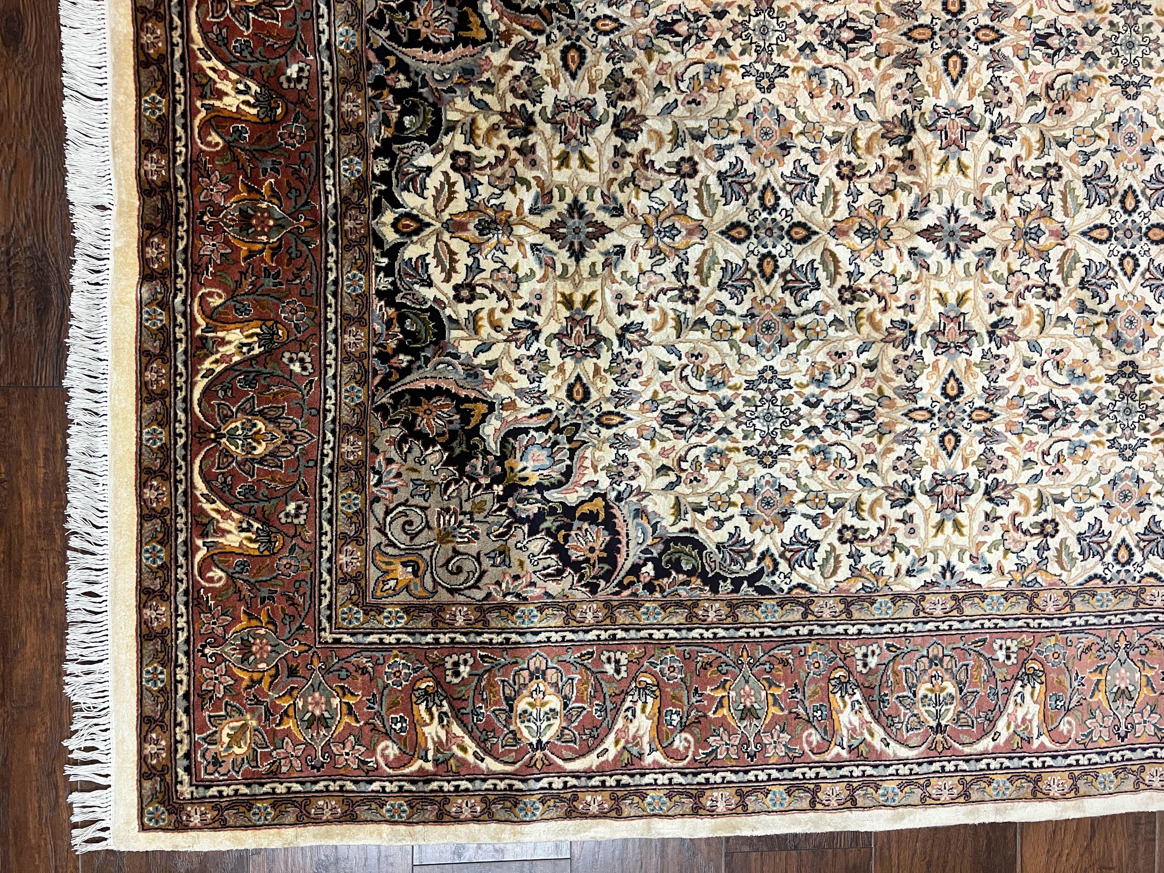 Pak Persian Rug 5x8, Handmade Wool Oriental Carpet, Vintage Rug, Floral Allover, Very Fine 320 KPSI