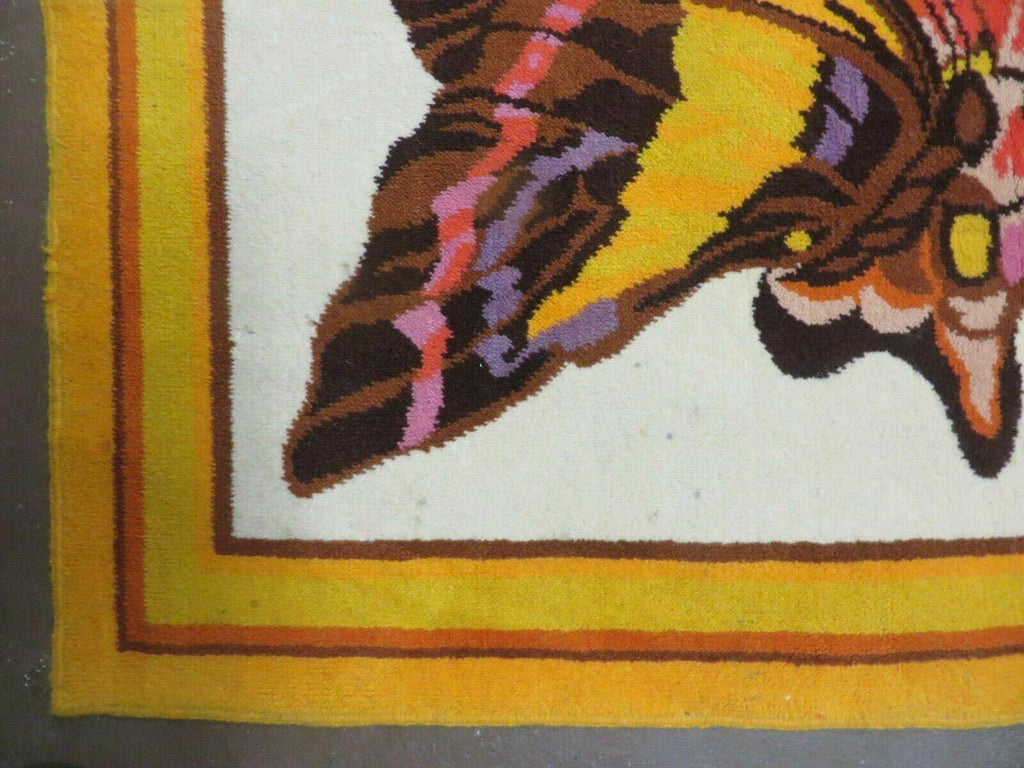 4' X 6' Tartare Modern Hand Knotted Spainsh Wool Rug Butterfly Getting Wings Nice
