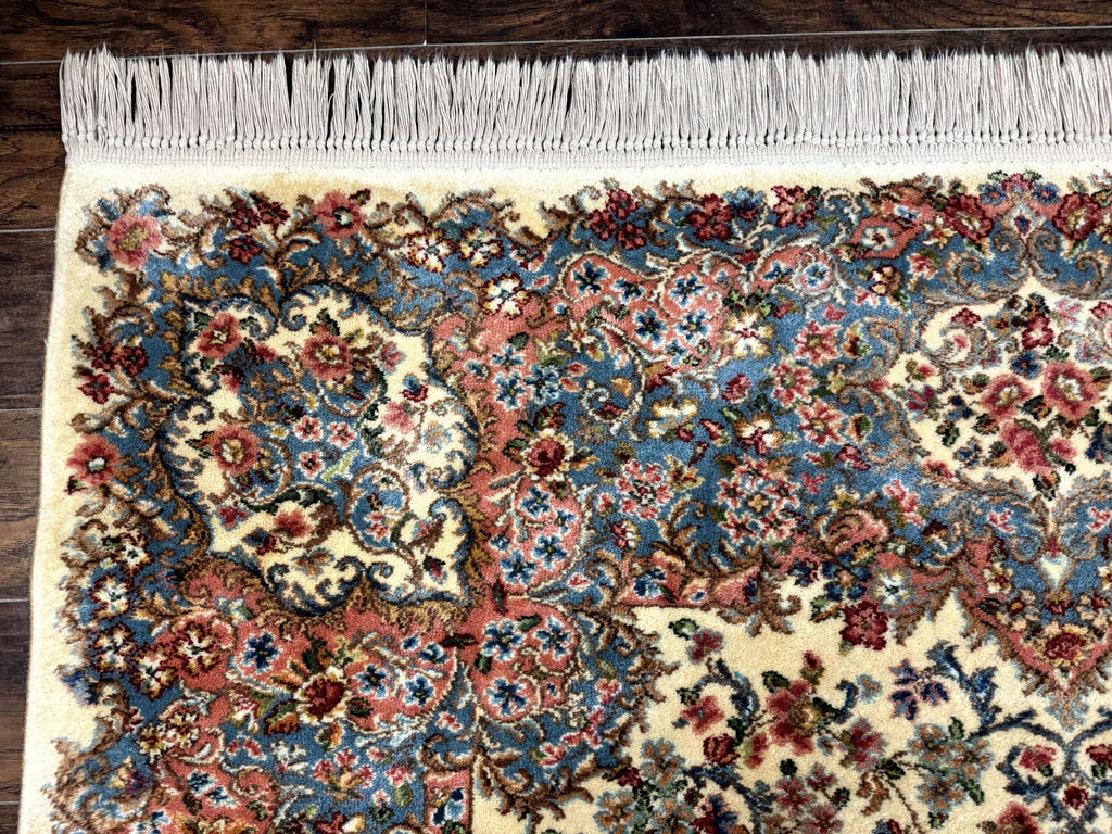 8.8 x 12 Karastan Rug #788 Ivory Kirman, Wool Vintage Original 700 Series
