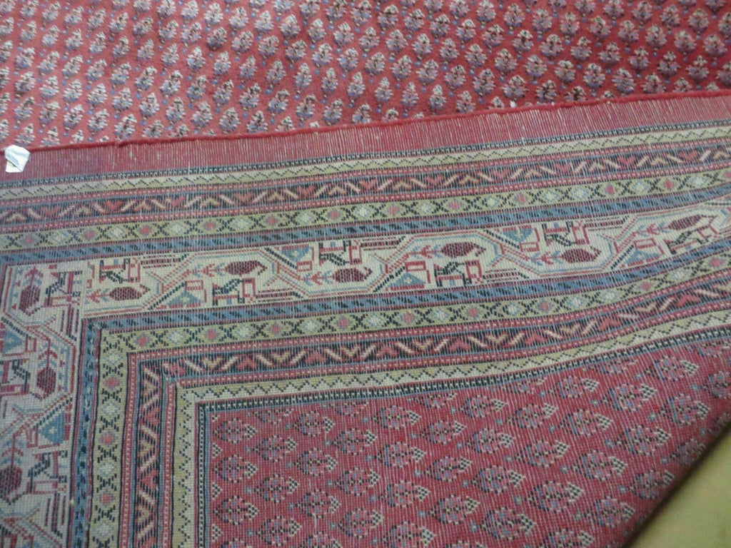 7' X 9' Vintage India Oriental Paisley Handmade Wool Rug Red Vegetable Dyes