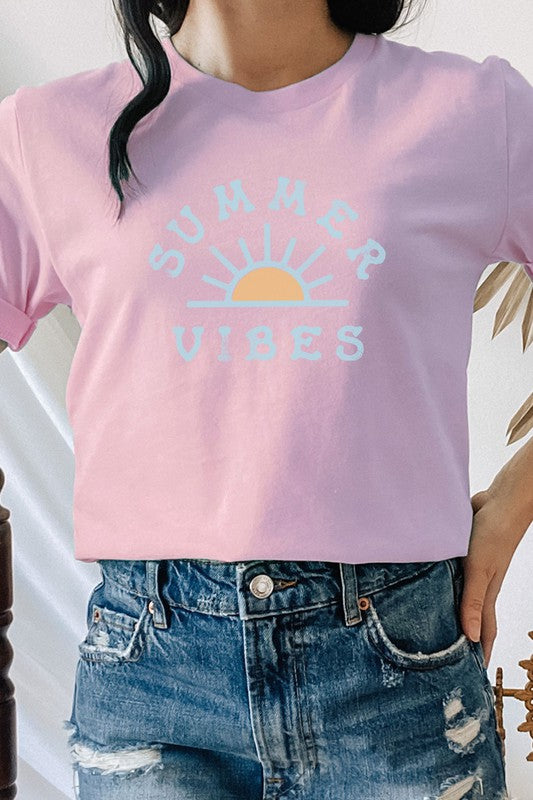 Summer Vibes Sunset Fun Vacation Graphic Tee T-Shirt