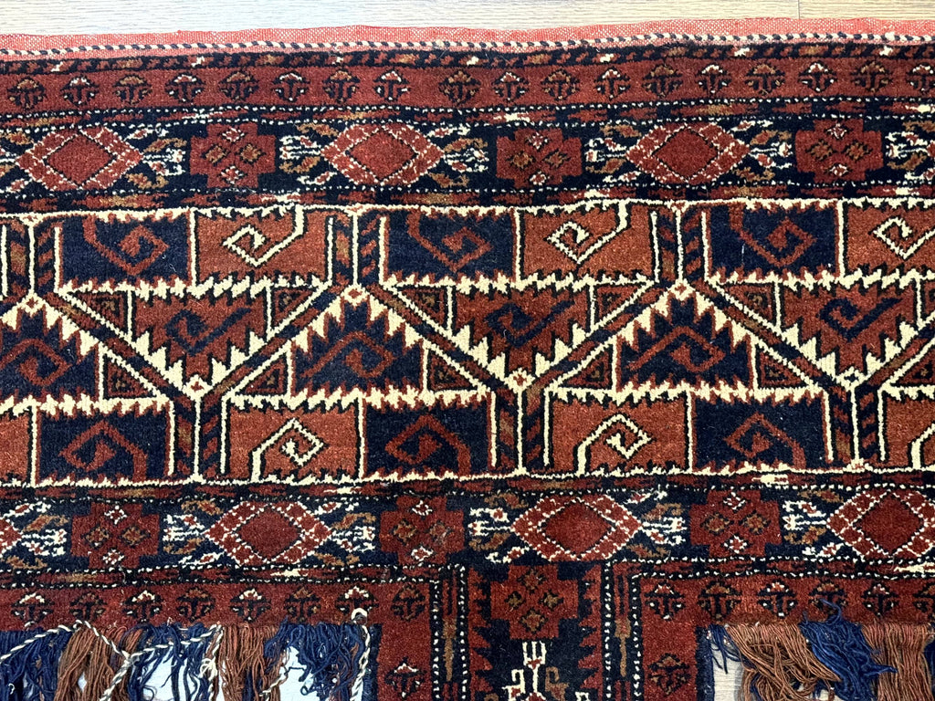 Antique Afghan Beshir Tent Header Textile Rug, Tribal Collectible, Wool