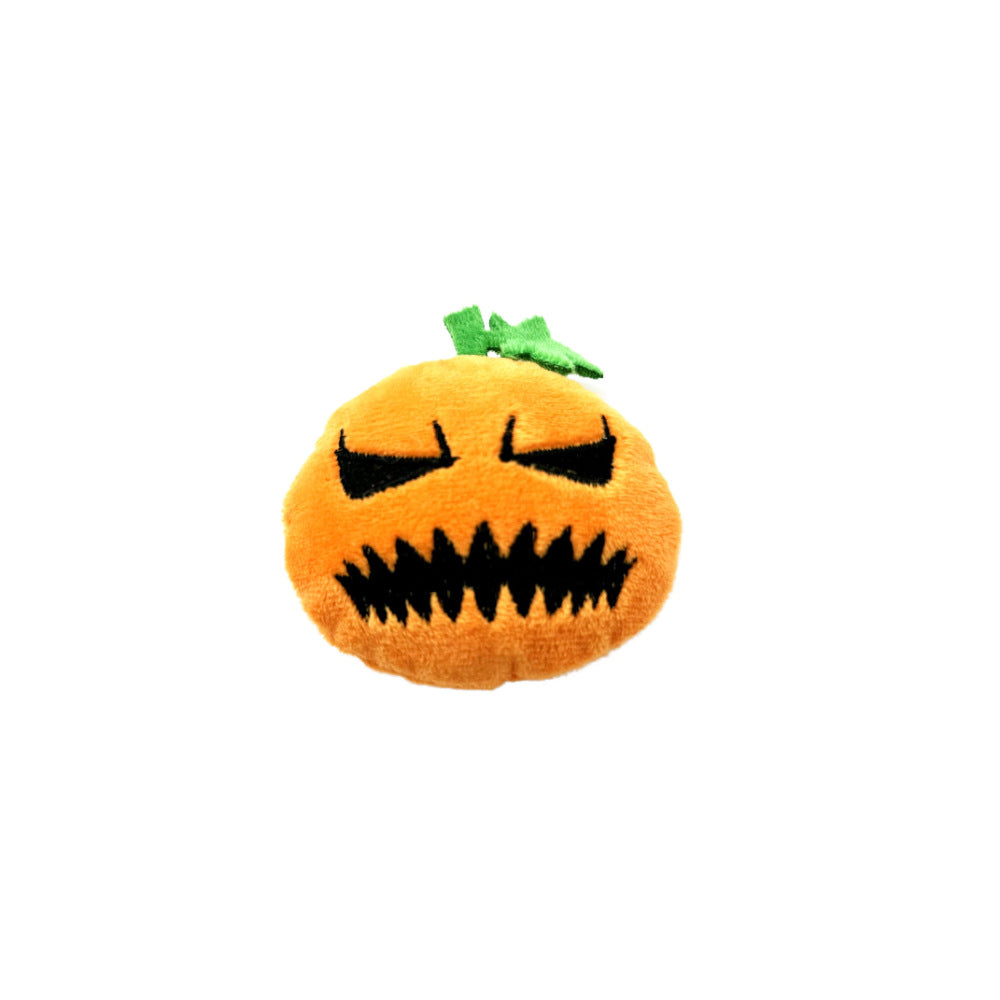 Pumpkin Ghost Face Shape Halloween Cat Toy Bite-resistant Molar Relieving Stuffy Pet