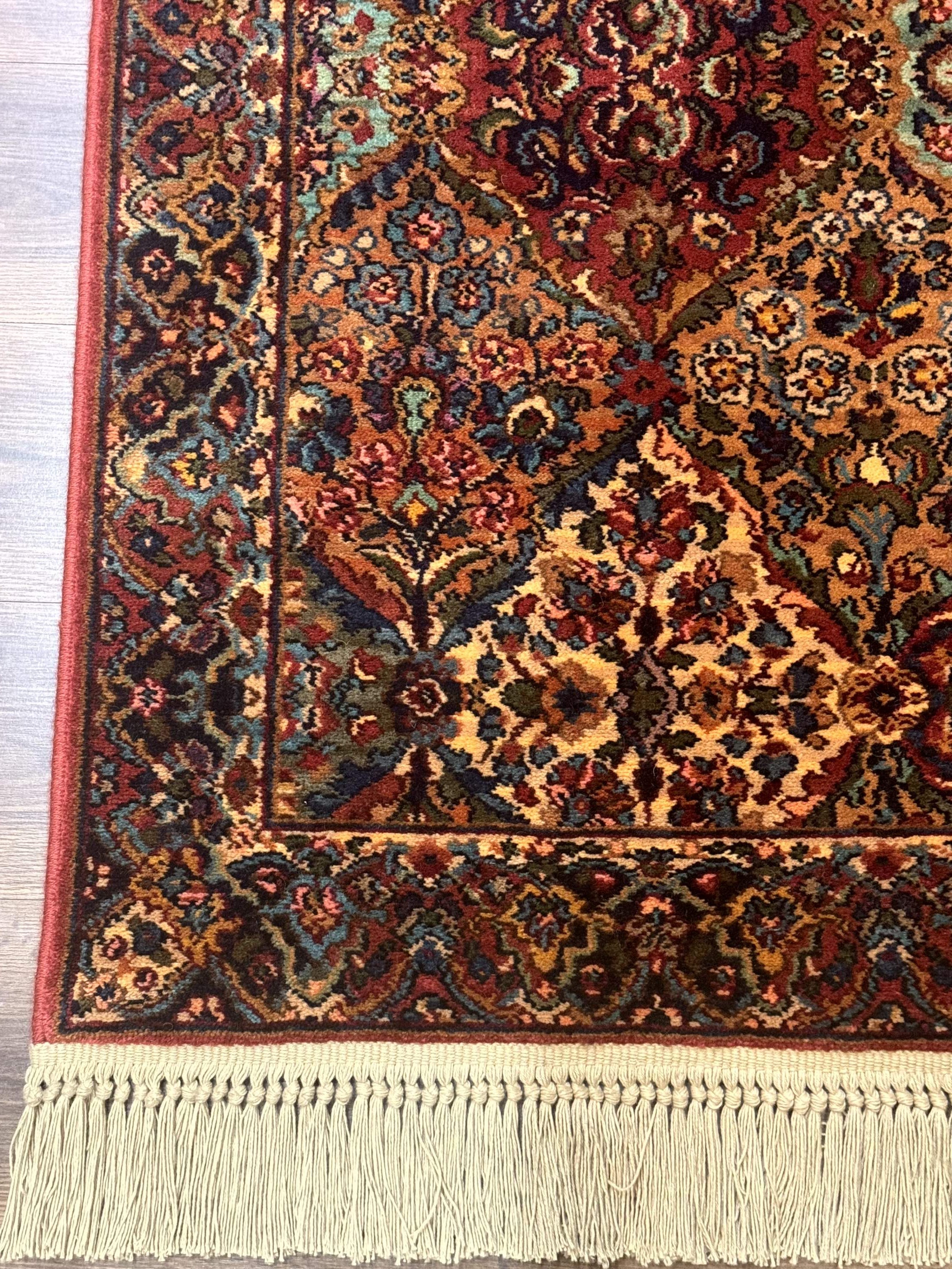 Karastan Rug 2.6 x 4 Multicolor Panel Kirman #717, Original 700 Series, Wool Pile Discontinued