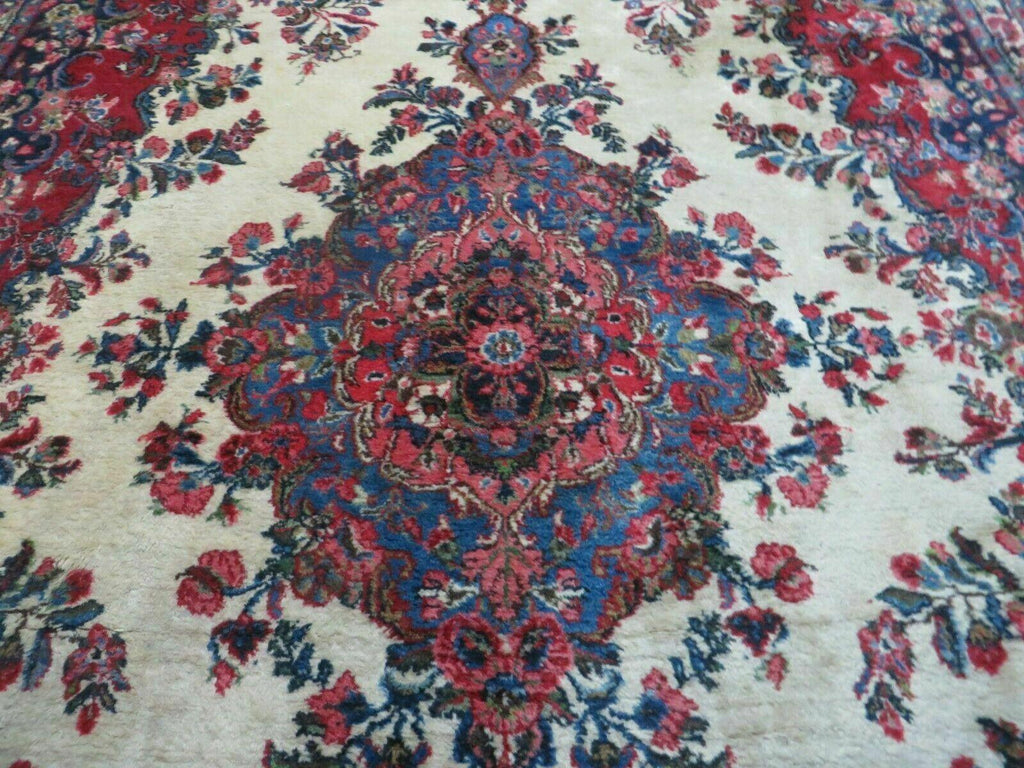 Persian Sarouk Rug 9x12 - Semi Open Field Medallion Carpet