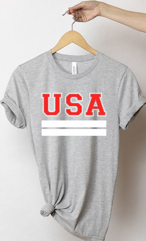 Retro Varsity USA Plus Size Graphic Tee T-Shirt