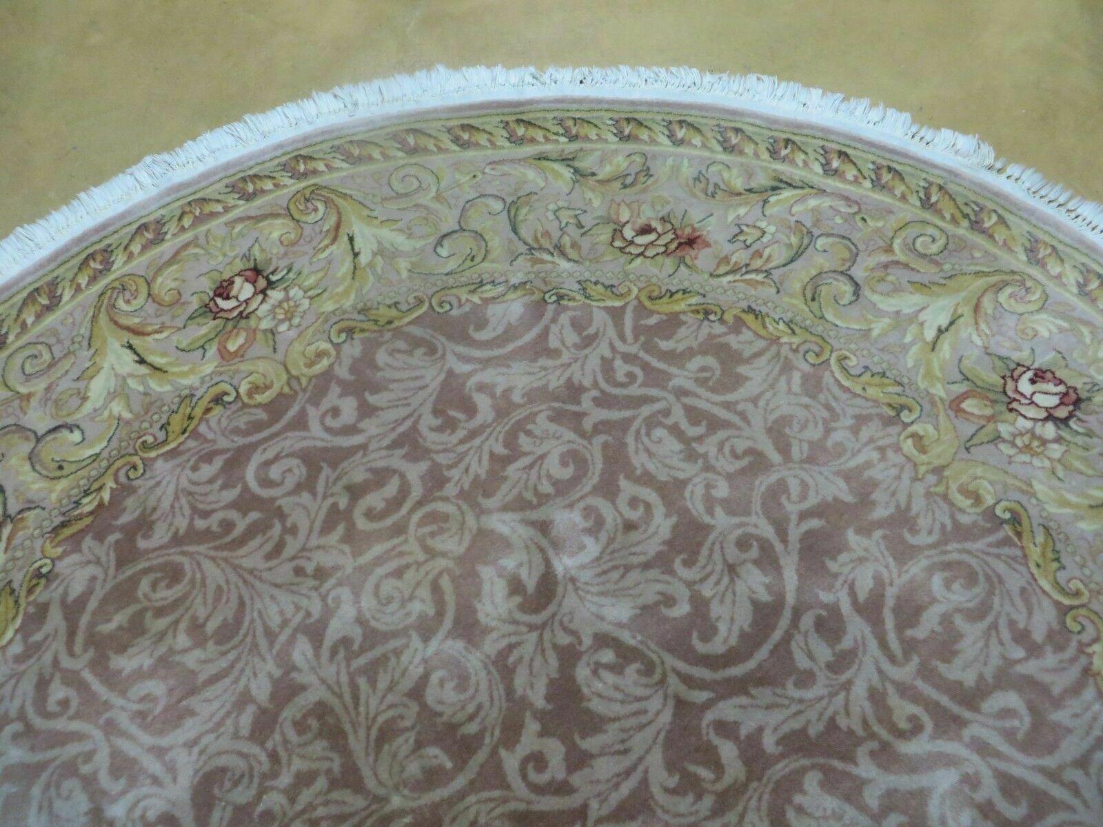6' X 6' Round Handmade Fine Chinese Floral Oriental Silk Wool Rug Carpet Nice