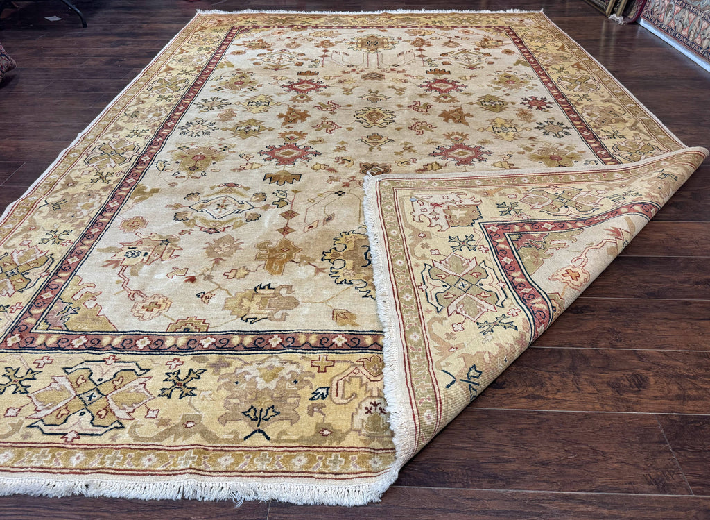 Turkish Oushak Rug 9x12, Oat Color, Wool Carpet