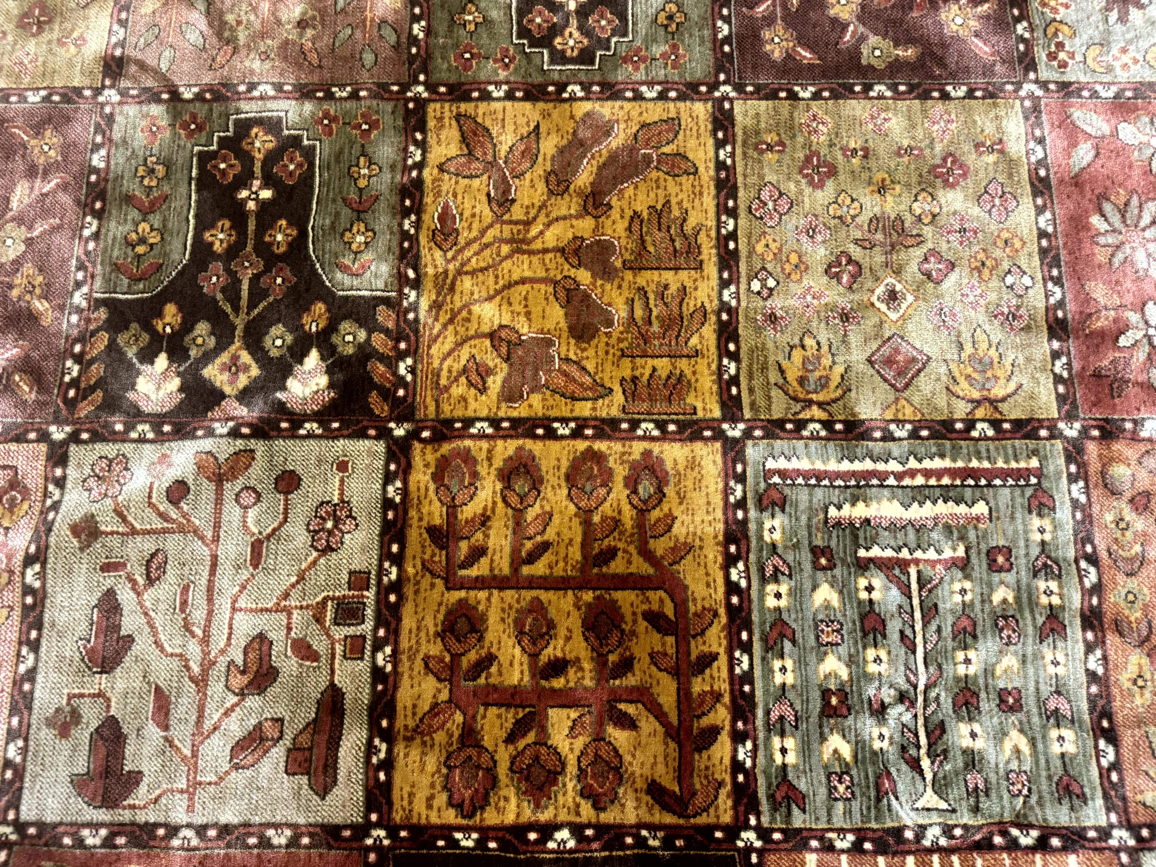 Panel Design Rug 8 x 10.6, Oriental Carpet, Belgium Power Loomed Rug