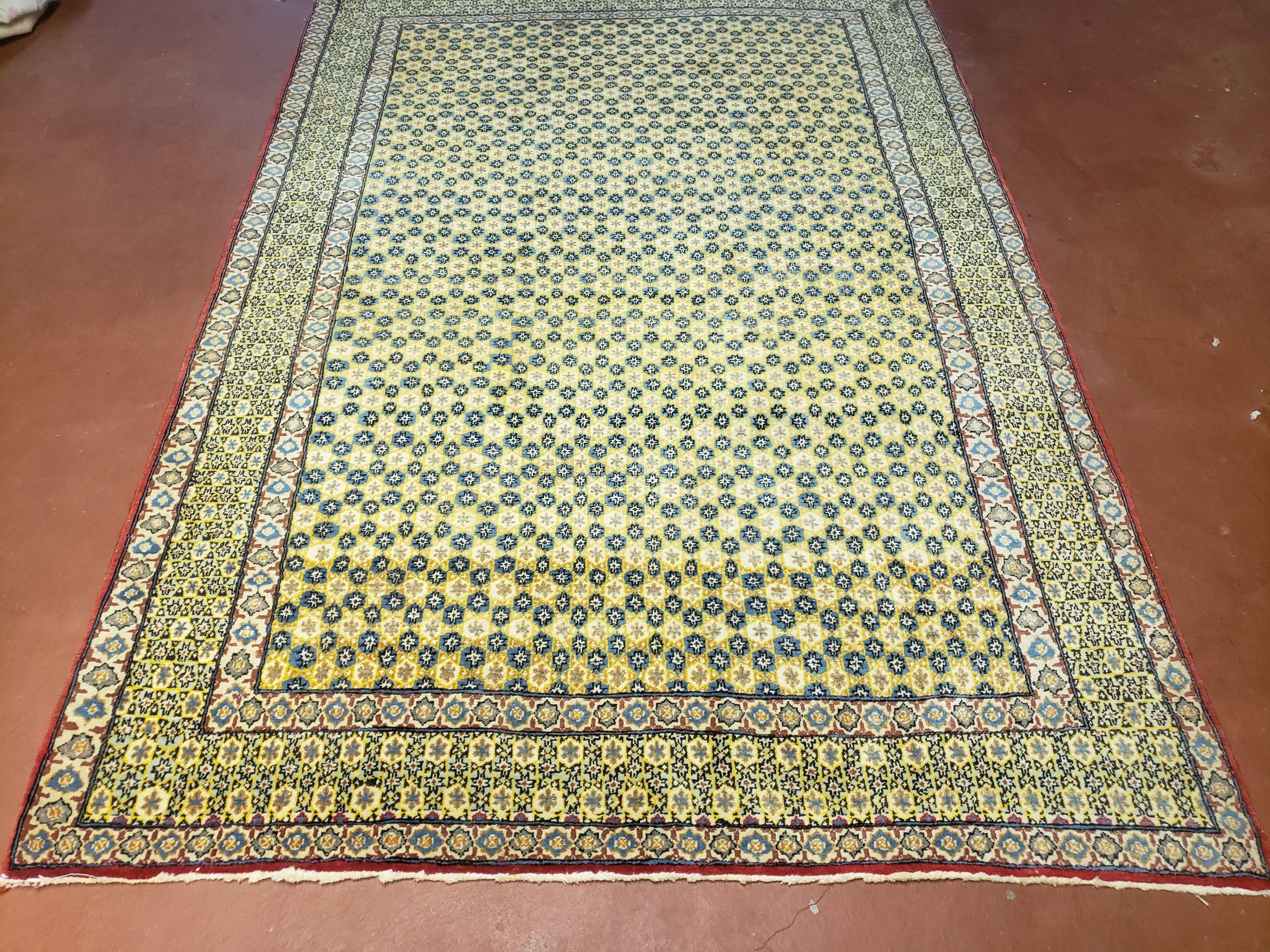 5x7 Authentic Handmade Rug Star Of David Wool Rug Green Rug Gold Rug 4x6 Rug