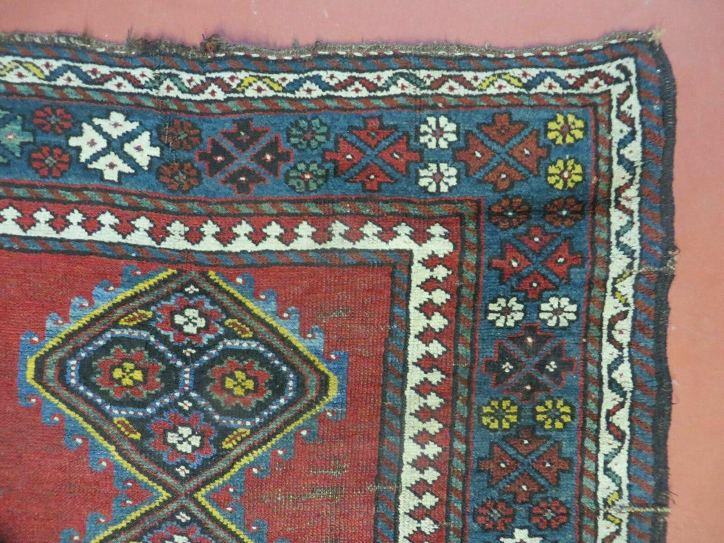 3' X 6' Antique 1920s Handmade Caucasian Karabagh Ganjeh Talesh Wool Rug Nice