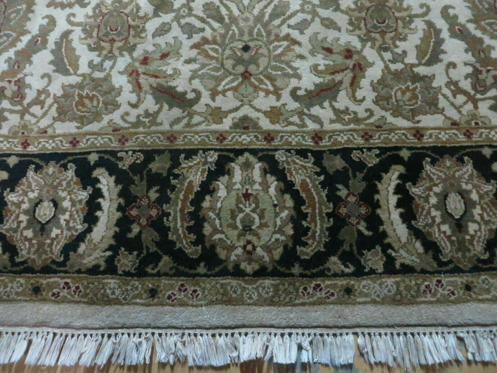6' X 9' Vintage Handmade India Top Quality Jaipur Floral Oriental Tea Wash Nice