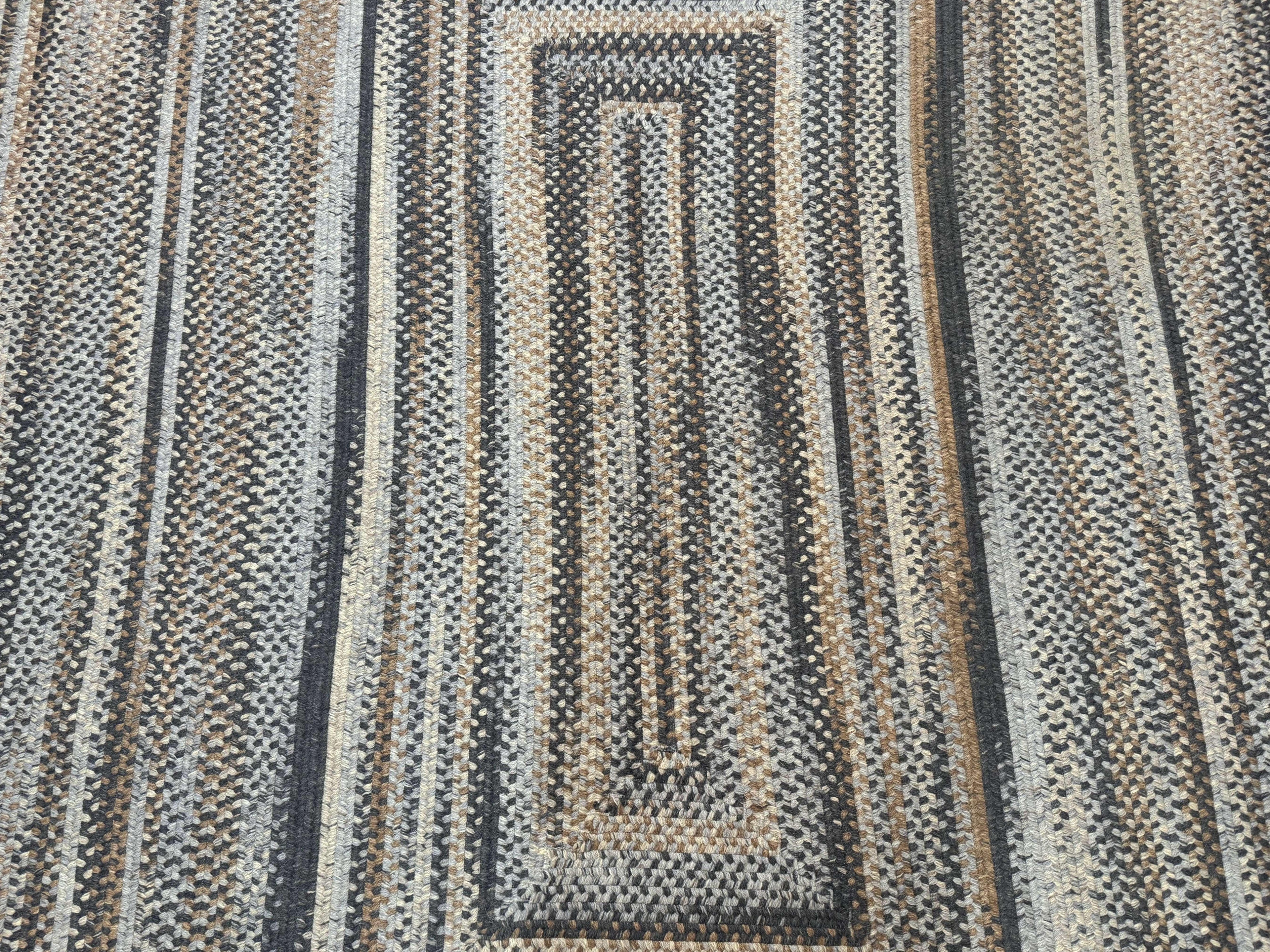 Large American Braided Rug 10x13, Multicolor, Vintage Braided Carpet, Rare Size