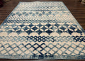 Modern Rug 8x10, Abstract Rug, Oat and Blue, Raised Pattern, Modway Rug Collection