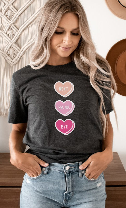 Next Ew No Bye Candy Heart Graphic Tee T-Shirt