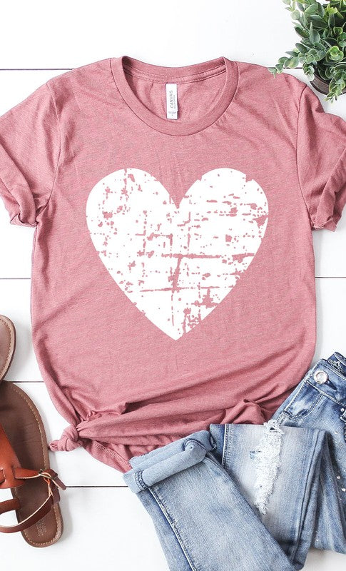 Distressed Heart Graphic Tee T-Shirt PLUS