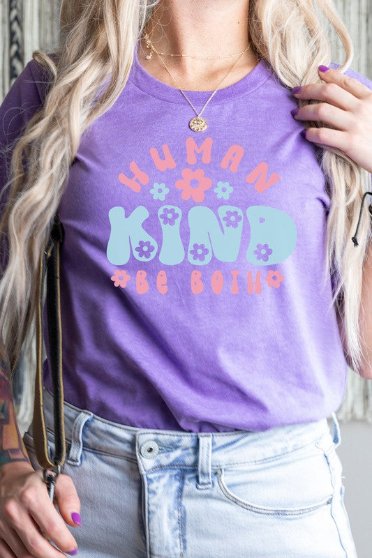 Human Kind Be Both Spring Floral Graphic Tee T-Shirt