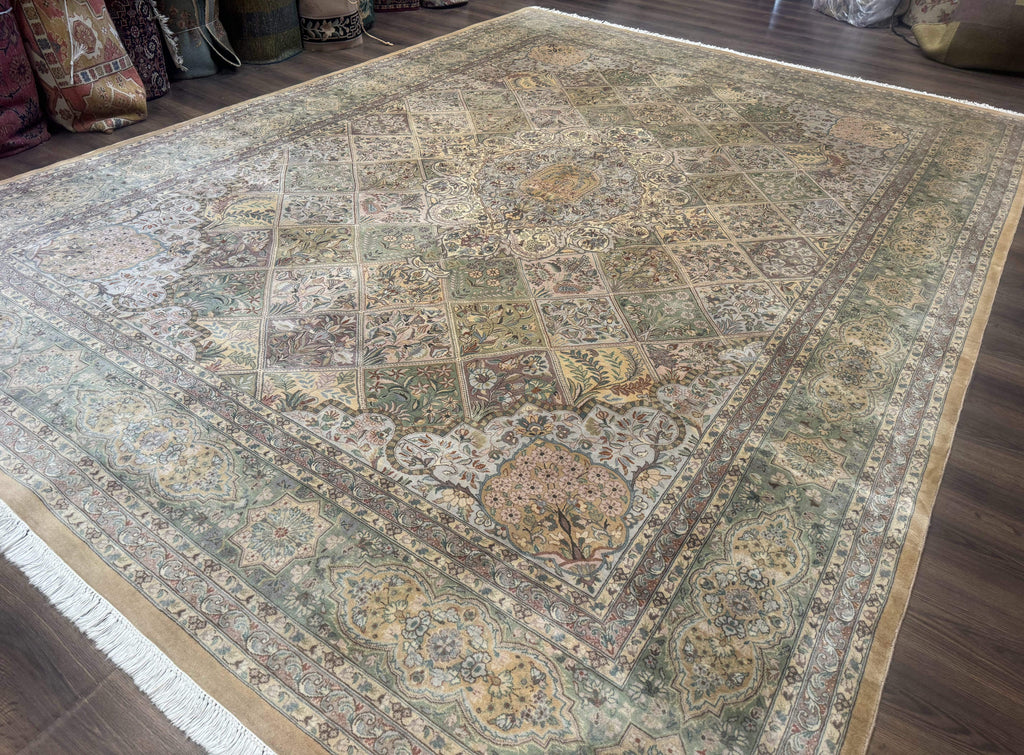 Pak Persian Rug 9x12, Diamond Panel Design, Fine 225 KPSI, Wool
