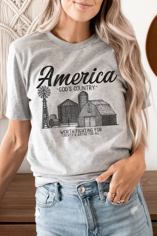 America Gods Country Graphic Tee T-Shirt