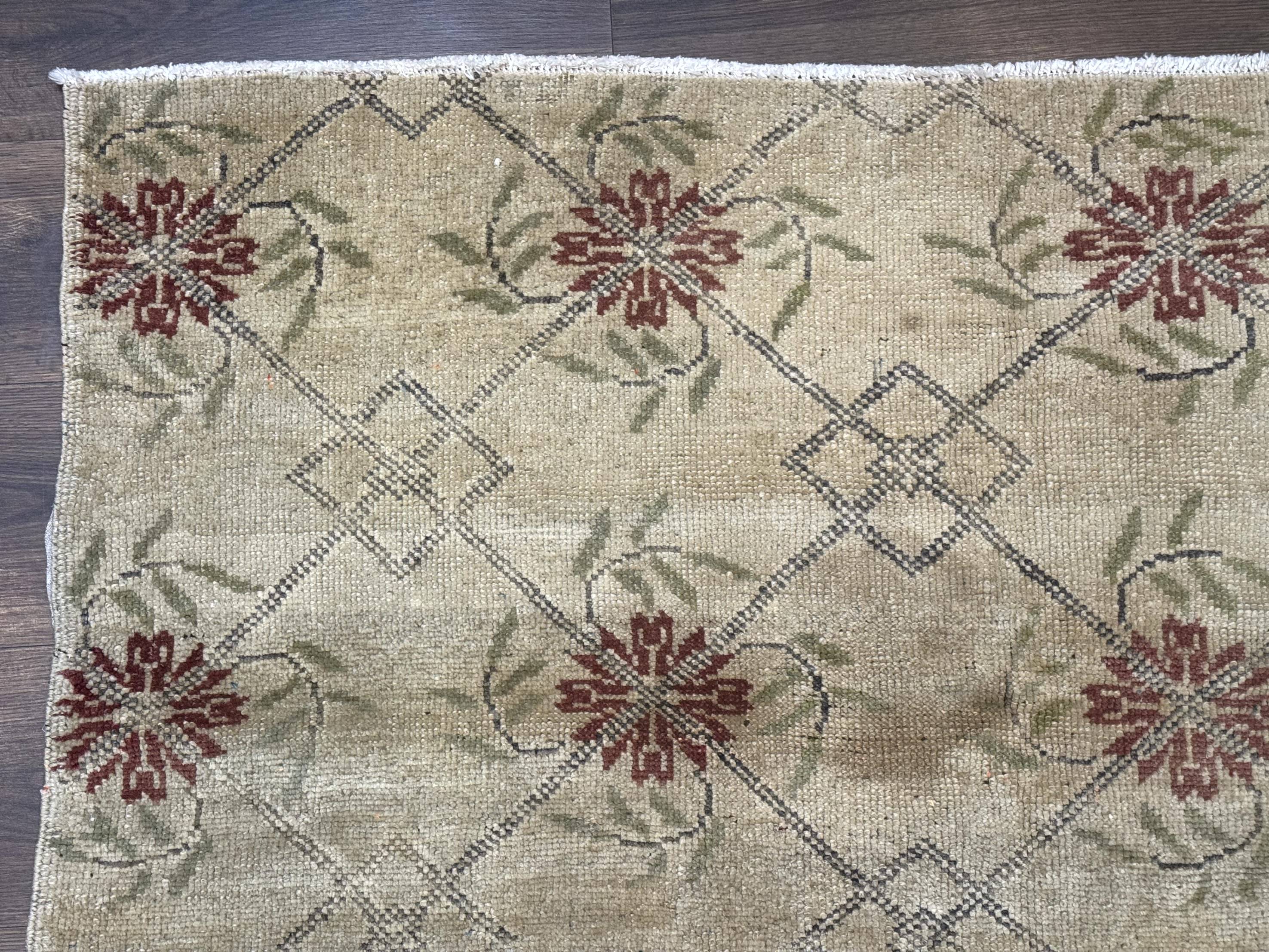 Turkish Rug 5x6, Oushak Carpet, Beige