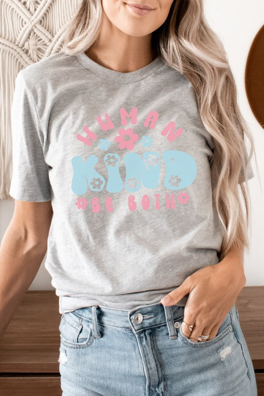 Human Kind Be Both Spring Floral Graphic Tee T-Shirt