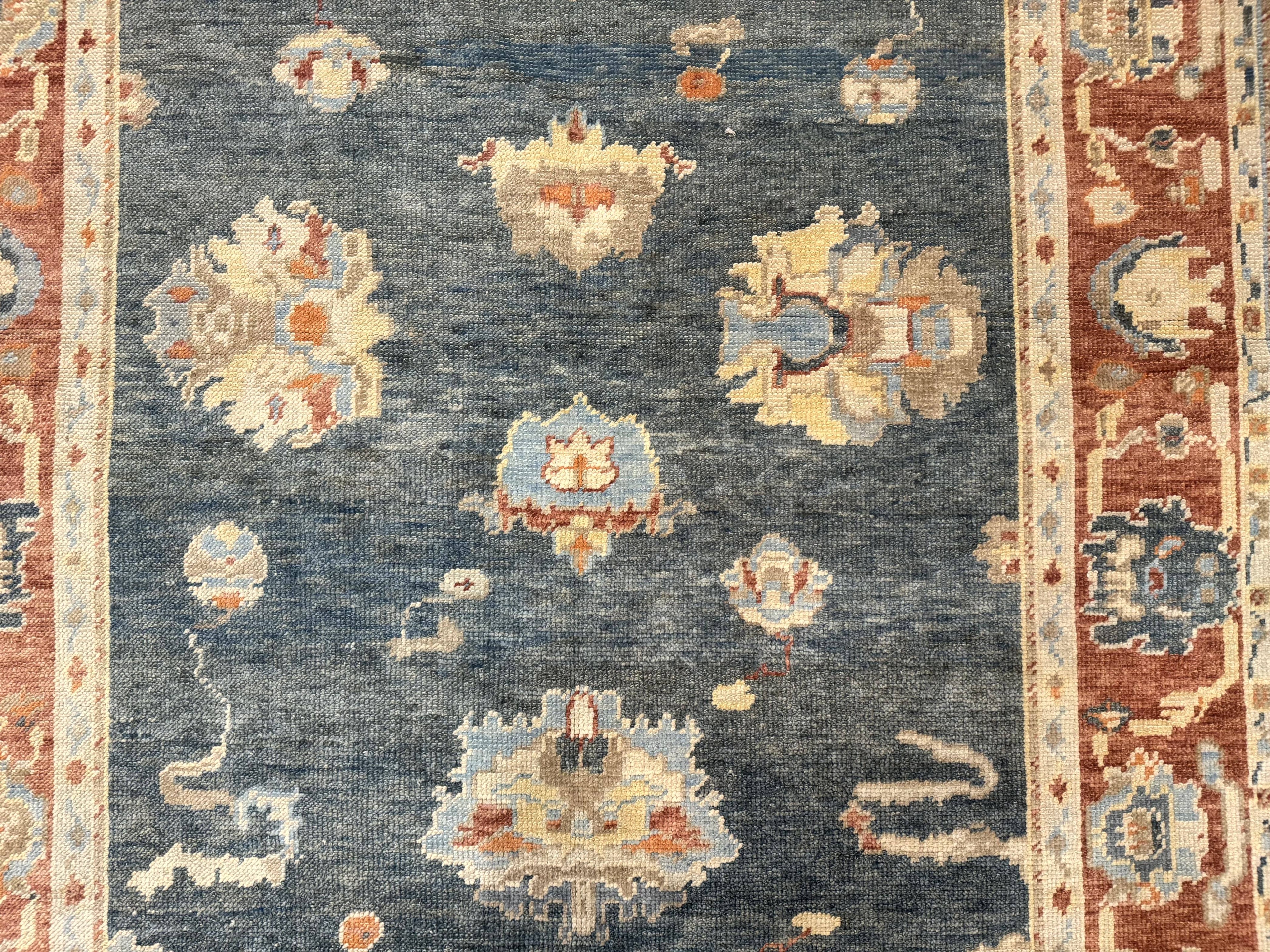 Turkish Oushak Rug 6x9, Sultanabad Carpet, Medium Size Oriental Rug