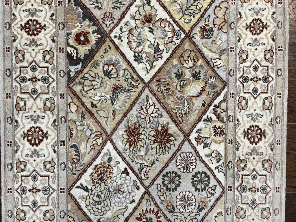 Pak Persiann Runner Rug 2.7 x 12, Handmade Wool Vintage Hallway Rug, Panel Design