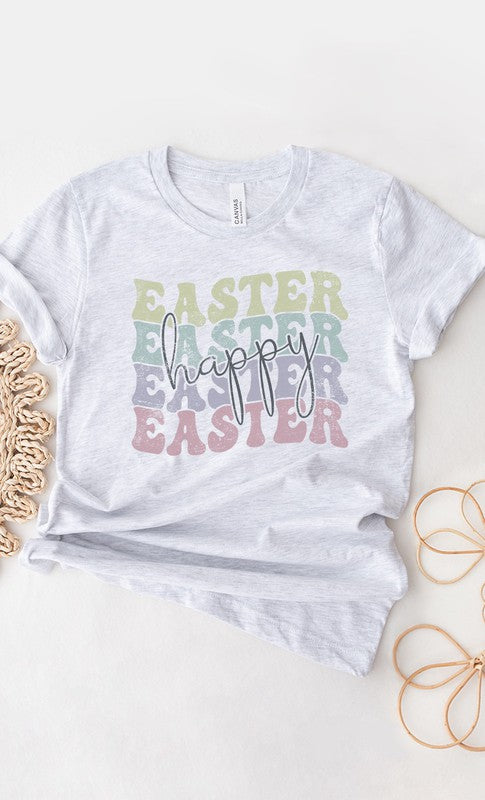 Pastel Happy Easter Echo Graphic Tee T-Shirt