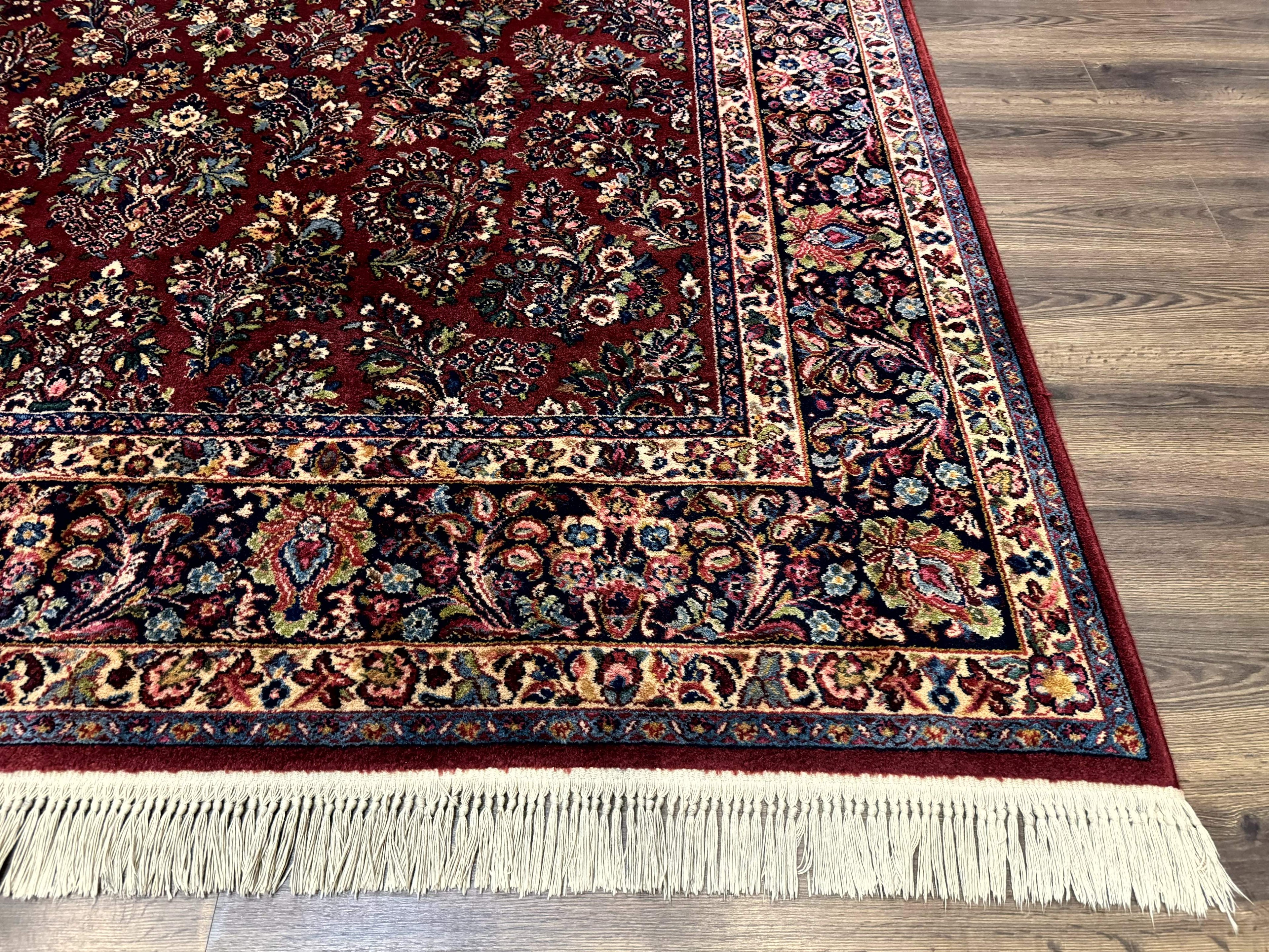 8.8 x 10.6 Karastan Red Sarouk Rug #785, Wool Pile Original 700 Series