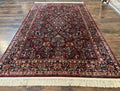 5.9 x 9 Karastan Rug Red Sarouk Rug #785, 100% Wile Pile Carpet, Original 700 Series, Vintage