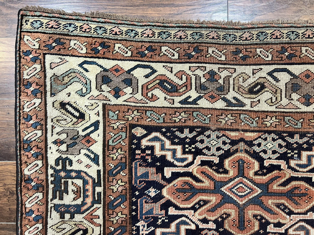 Antique Persian Tribal Runner Rug 4.6 x 9.8, Kurdish Runner, Rug for Hallway or Kitchen, 1920s Carpet, Wool Handmade Rug