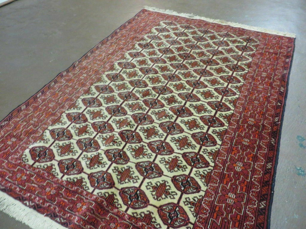4' X 6' Handmade Finely Knotted Pakistan Turkoman Bokhara Wool Rug Nice