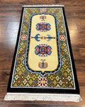 Chinese Rug 3x6 ft, Chinese Wool Rug, Tiensin Rug, Handmade Wool 3 x 6 Vintage Peking Rug, Art Deco Rug, Butterflies