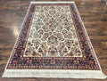 Karastan Rug 5.9 x 9 Ivory Sarouk #760, Vintage Wool Original Collection 700 Series, Discontinued