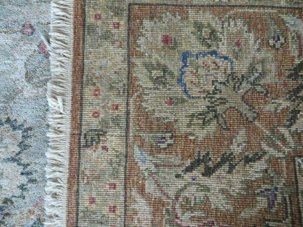 8' X 10' Vintage Handmade India Floral Oriental Top Quality Jaipur Tea Wash