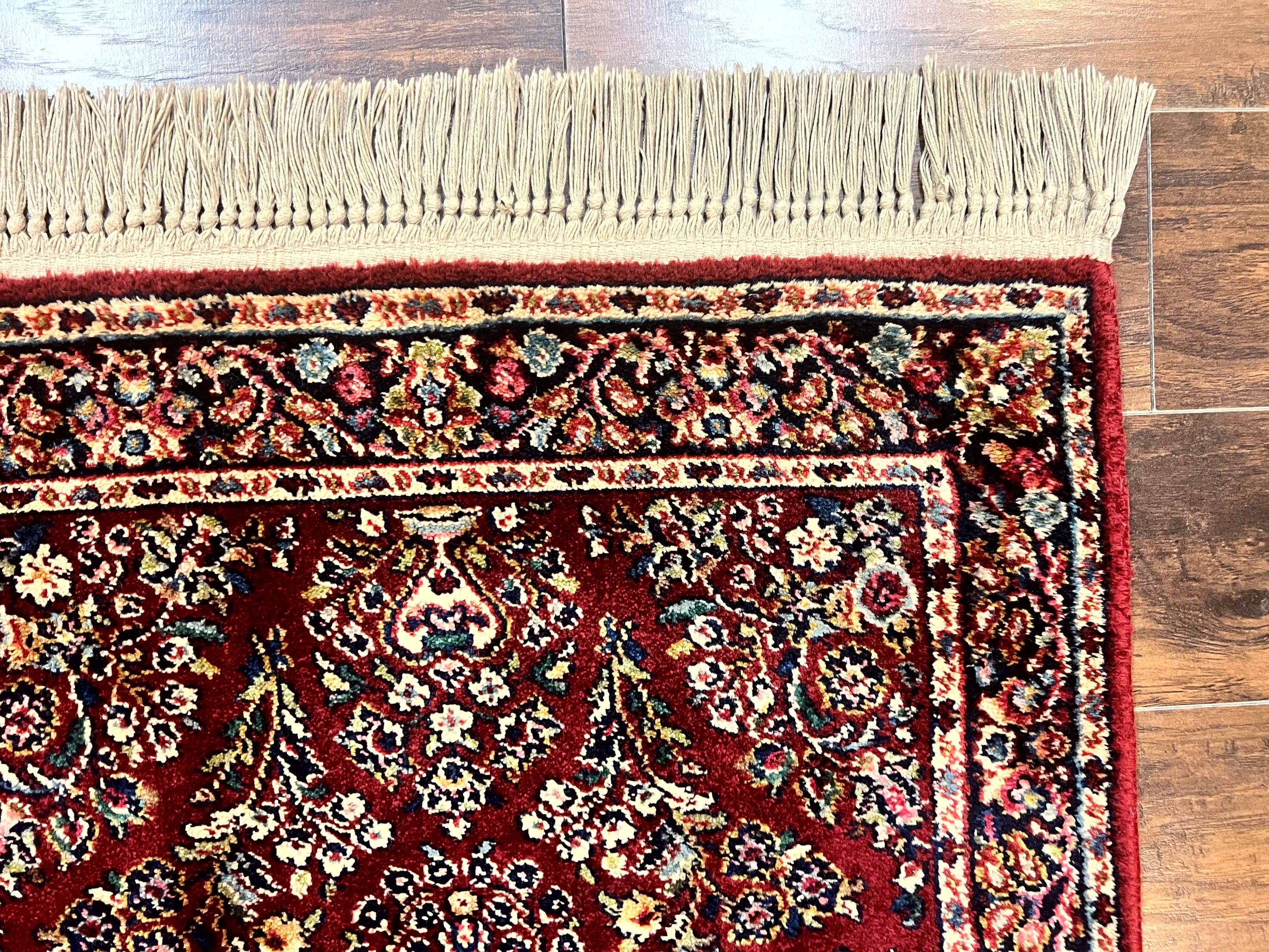 Karastan Rug 3x5 Red Sarouk #785, Small Karastan Wool Pile Rug, Original 700 Series, Discontinued Vintage Karastan Carpet