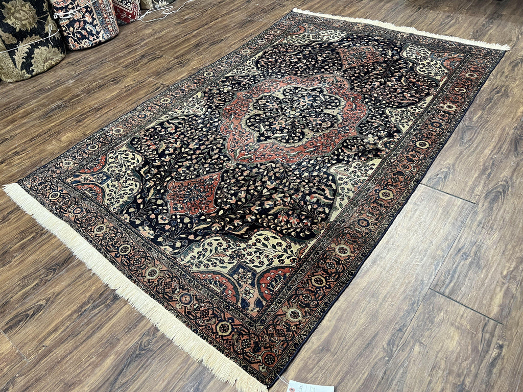 Antique Persian Sarouk Farahan Rug 4x7, Collectible Persian Carpet